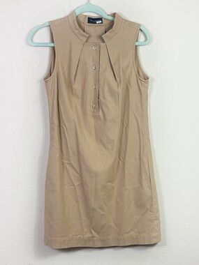 Piazza Sempione Shift Mini Dress Pleated Details Beige sz IT 42 (6 US / medium)